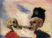 James Ensor Skeletons Fighting Over a Pickled Herring oil painting reproduction